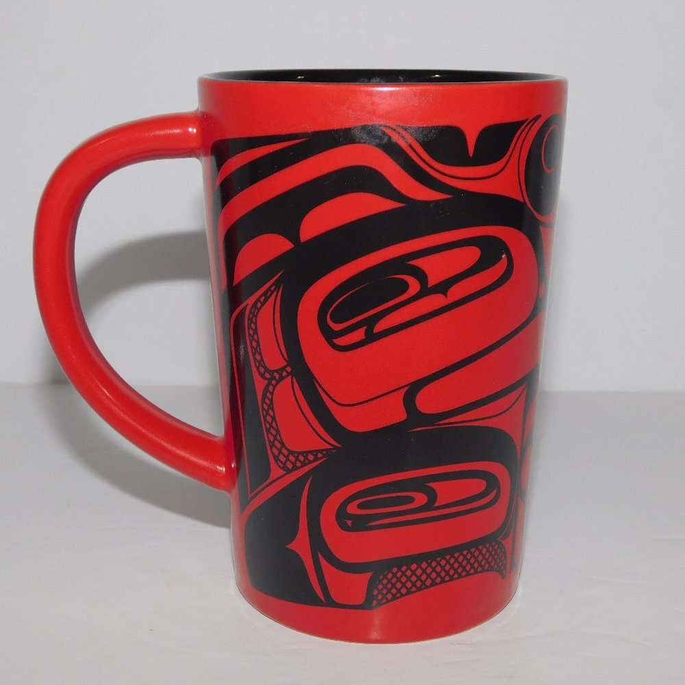 Red Black Haida Raven 5" Coffee mug Native Northwest Indigenous Canada